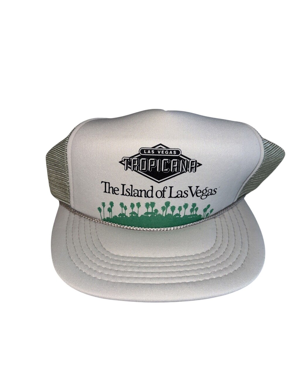NWT Vintage Tropicana Las Vegas CASINO Mesh Trucker Hat Grey 80's Gambling Slots